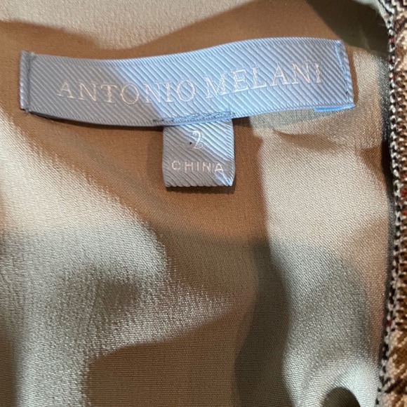 ANTONIO MELANI Plaid Wrap Jumpsuit Long Sleeve Belted Wide Leg Women Size 2 - Picture 4 of 7